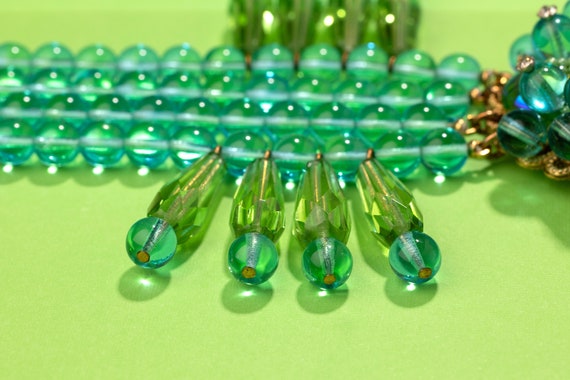 Stanley Hagler NYC Necklace Shades Of Green and B… - image 7