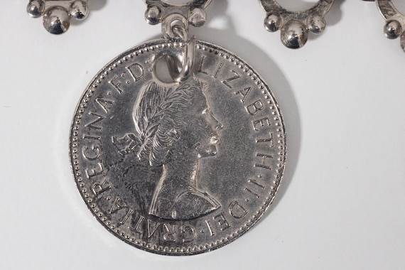 30” Coin Belt Silver Tone Loop Chain Belt with 18… - image 7