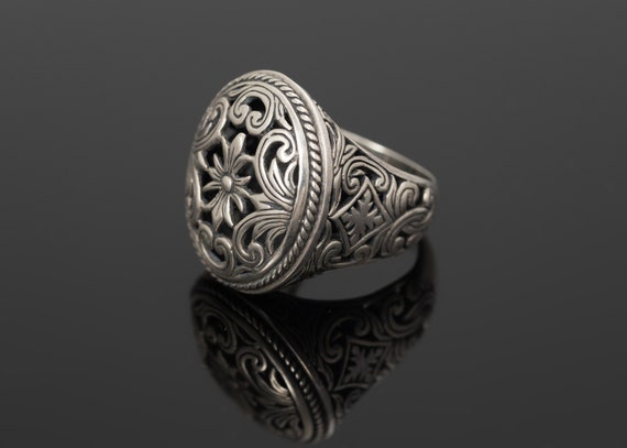 Heavy Silver 925 Statement Ring – Size 7, Maltese… - image 13