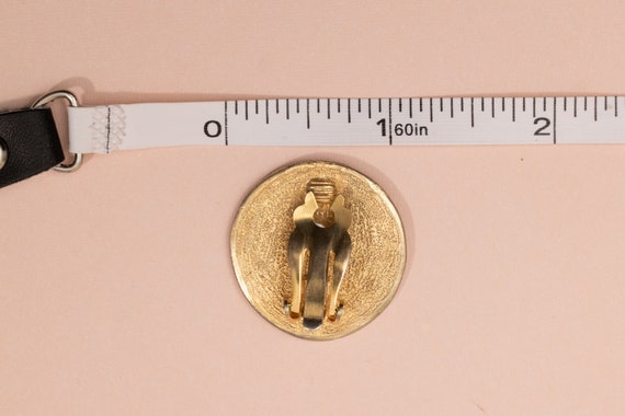 Vintage Gold-Tone Roman Greek Soldier Coin Earrin… - image 10