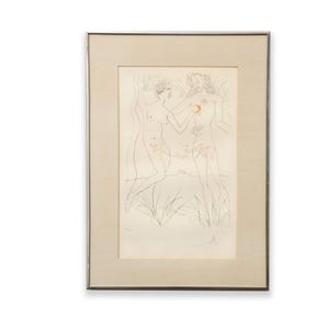 Salvador Dalí &quot;Adam & Eve&quot; Signed Etching, Framed (1972)