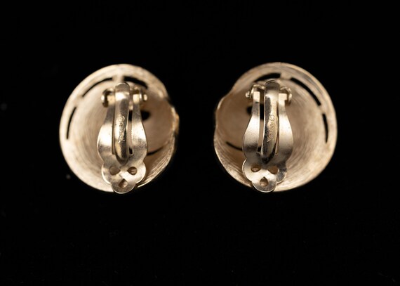 Trifari Crown Gold Tone Leaf Clip-On Earrings - image 6