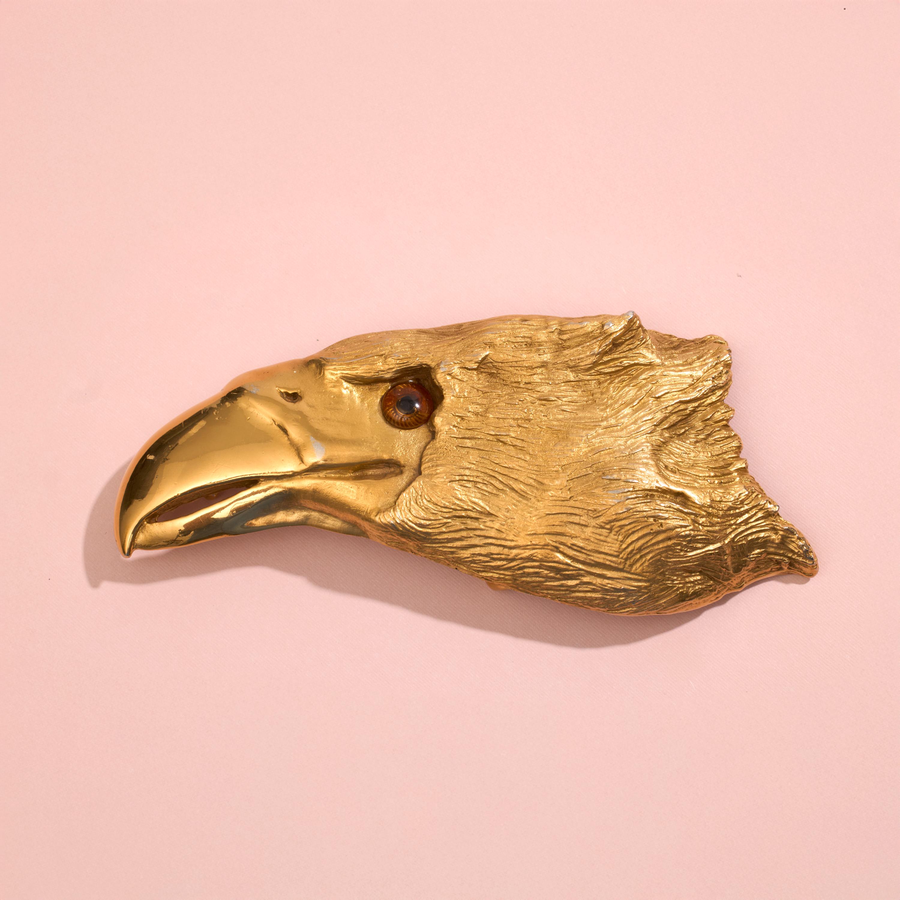 Christopher Ross Bald Eagle Belt Buckle 1976 Rare 1976 Christopher Ross Brass Eagle Belt Buckle – Amber  main image 4