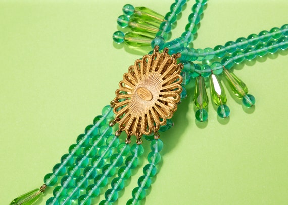 Stanley Hagler NYC Necklace Shades Of Green and B… - image 9