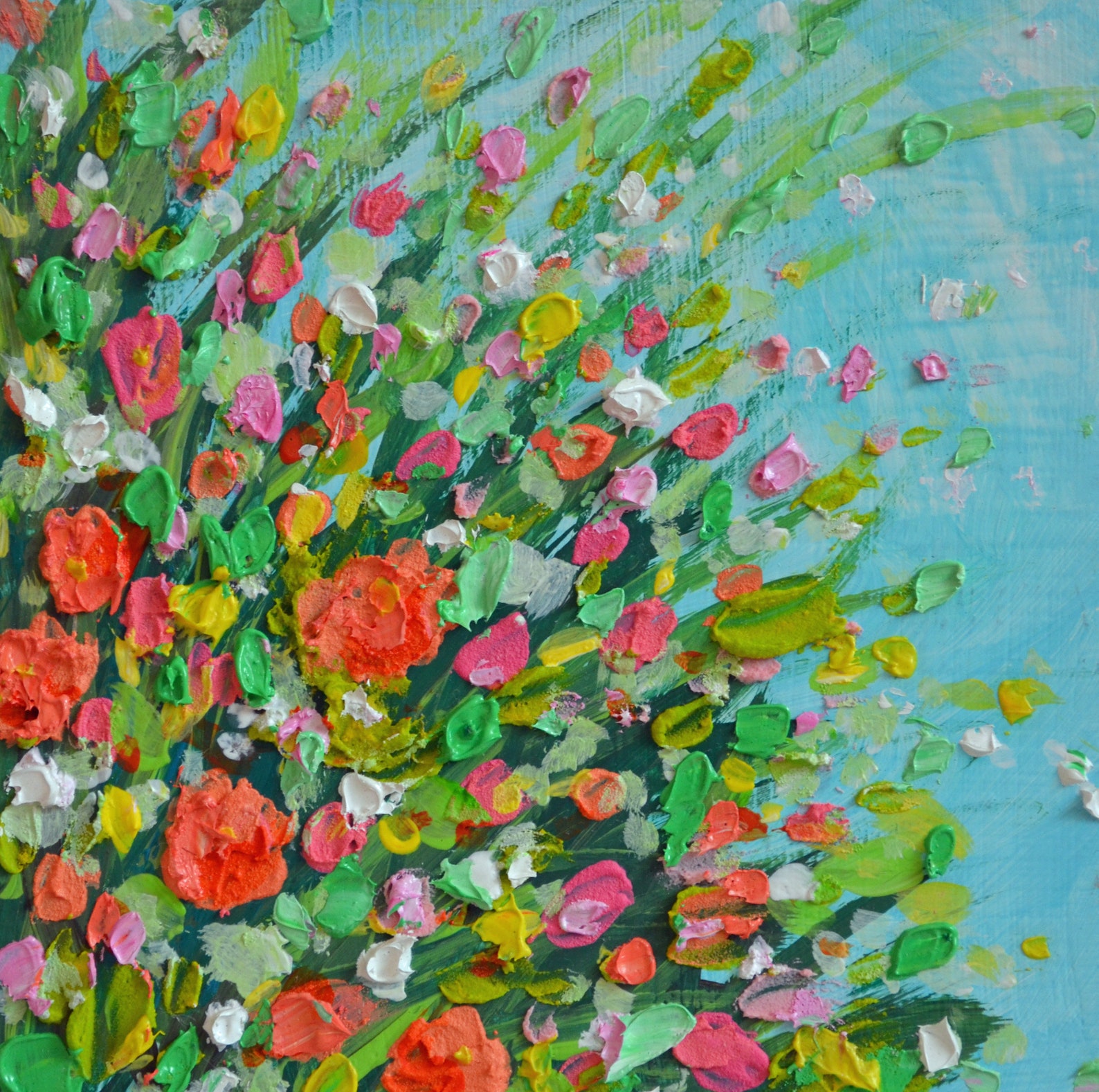 Wild Flowers Abstract Original paintingLandscape Painting Etsy