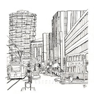 Black and White Cityscape / London Art / Fine Art Poster Print / Original Art Print / Wall Art / Home Decor / Art Lover Gift