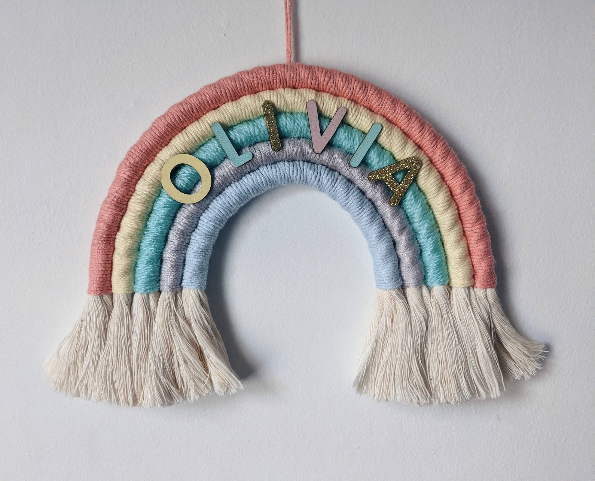 Accrochage Mural Arc-En-Ciel Personnalisé, de Pépinière, Décor Arc-En-Ciel