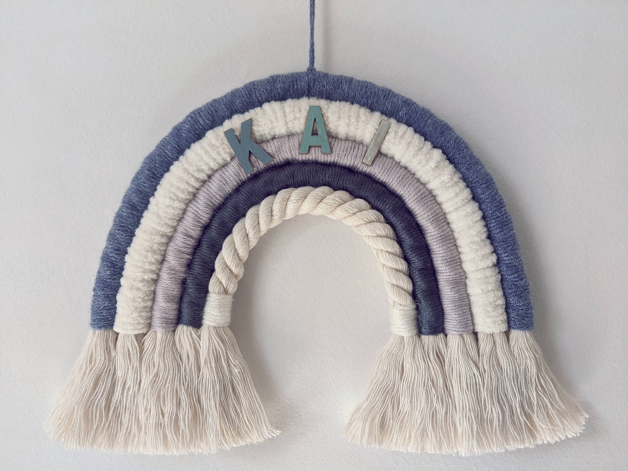 Bleu Accrochage Mural Arc-En-Ciel Personnalisé, de Pépinière, Décor Bleu