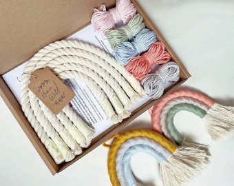 DIY Rainbow kit, make your own rainbow decoration, fiber rainbow kit, craft gift, craft kit for adults