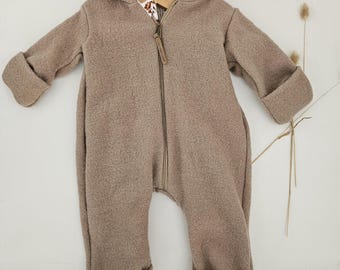 Vintageliebe® WOOL BOULDER OVERALL made from 100% virgin wool. Natural product. Walkloden wool overall, beige.