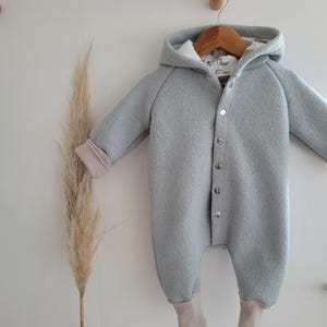 Vintageliebe® WOOL BOULDER OVERALL made from 100% virgin wool. Natural product. Walkloden wool overall in mint green.