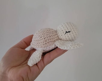 SCHILDI rattle natural toy natural rattle oeko tex standard cotton turtle crocheted gift for birth crochet animal 100% natural