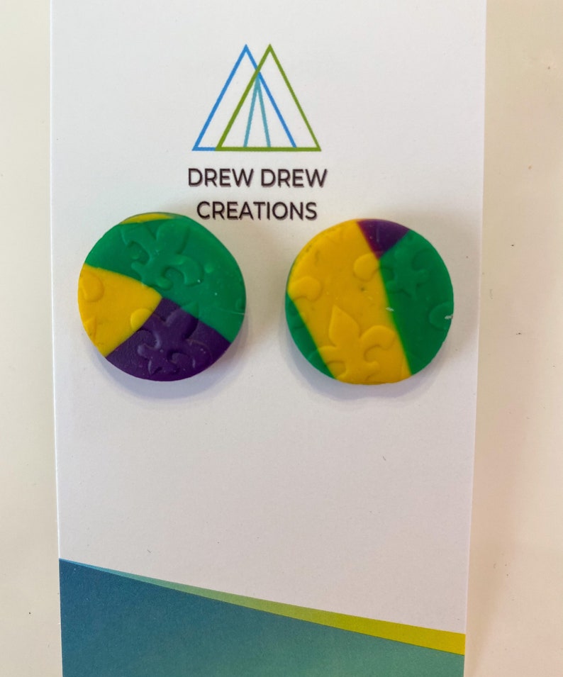 Mardi Gras 2 Clay Earrings
