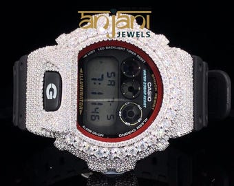Icedout Vvs1 Moissanite Watch/Silvber with Moissanite Bezal/Pass Tester Moissanite/Luxury Watches /Vvs Watch