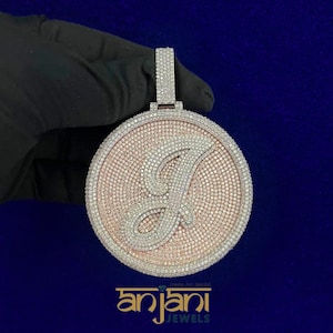 Anillo de compromiso personalizado con la letra "J" de plata de ley 925 con piedras de moissanita VVS, piedras de moissanita con aprobación de tester, cadena de cuerda gratis
