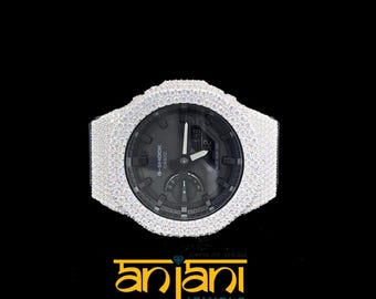 Iced Out Moissanite Watch, VVS1 Clarity, Handmade