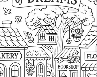 Village of Dreams Coloring Book: Whimsical Cottages, Fantasy Landscapes (PDF)