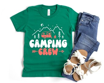 Kids Camping T-shirt, Kids Retro T-shirt, Bella Canvas