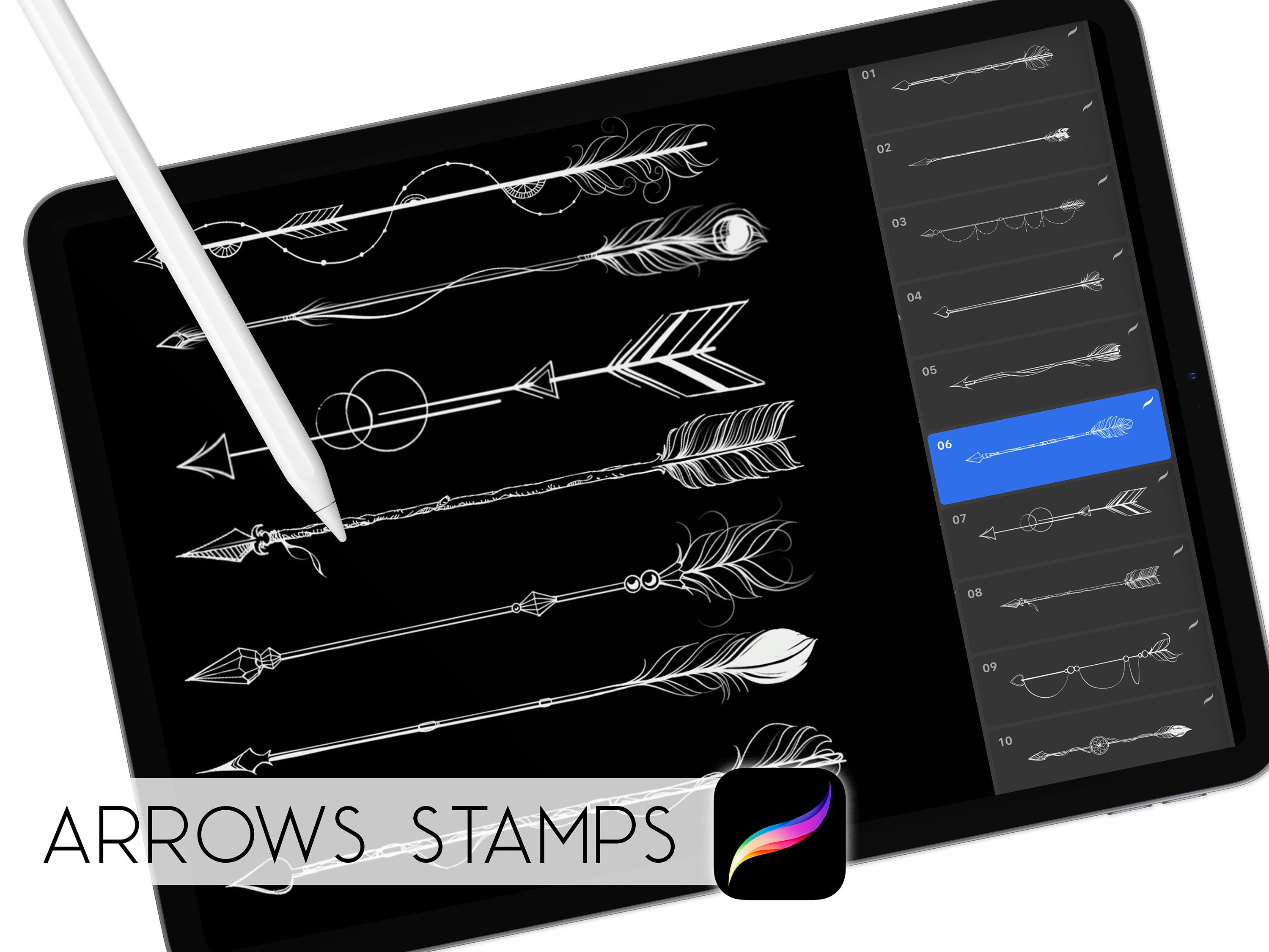 Arrows Stamps Procreate Procreate Brush Digital Art Ipad Etsy