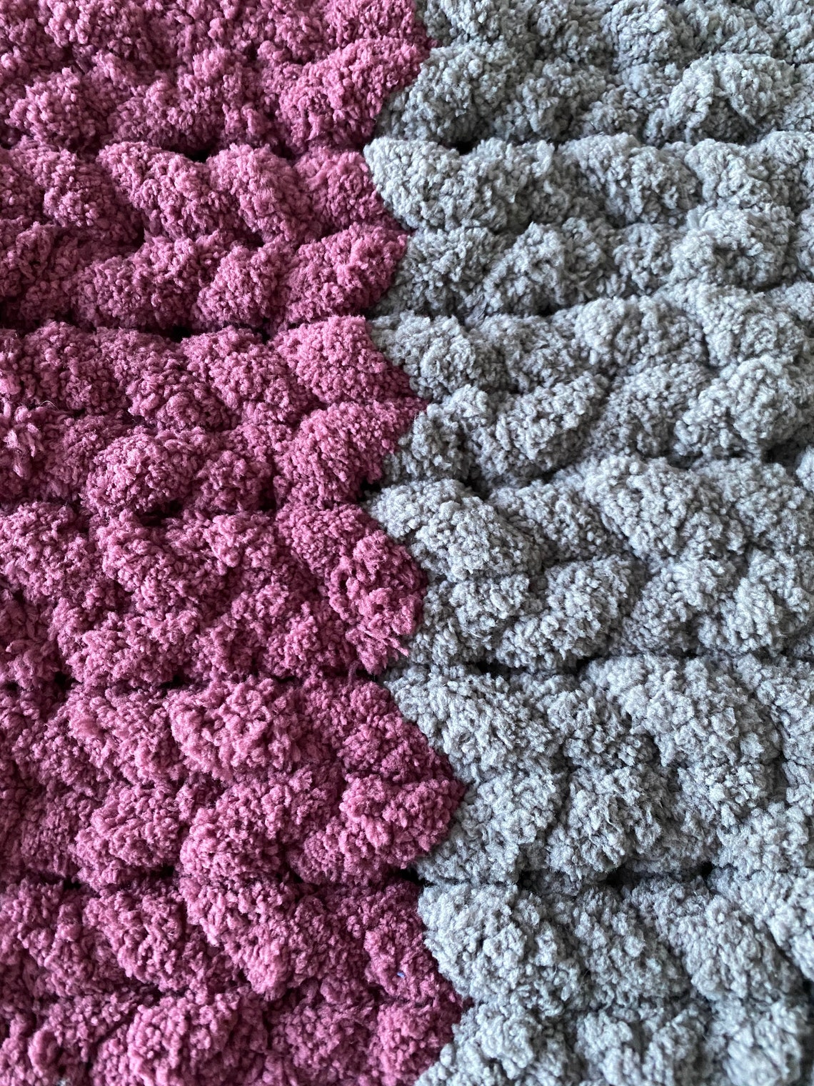 Custom Chunky Knitted Blanket with Bernat Big Yarn. Natural Etsy