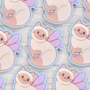 Magical Air Kitten Vinyl Sticker | Butterfly Wing Fantasy Design | Cute & Aesthetic Gift for Cat Lover