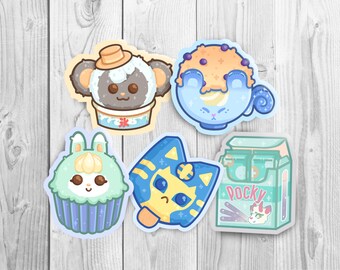 ACNH Villagers Stickers | Sasha, Shino, Ione, Niko | Sweet Foods Art