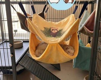 Comfortable double ferret hammock 14 x 14 inches