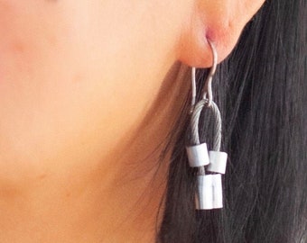 Arumi Classic Earrings: Unique aluminum earrings, one of a kind industrial jewelry, stainless steel earrings, stainless steel posts