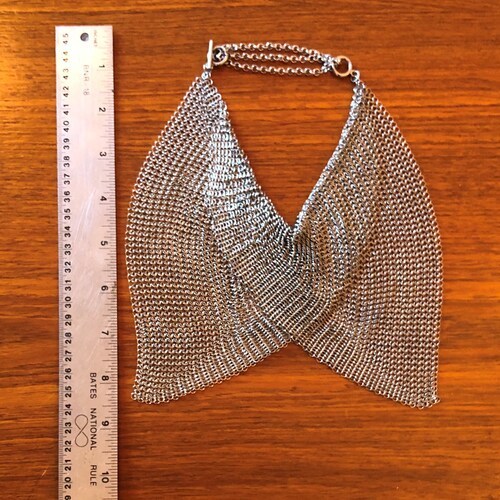 Arumi Papillon, tie inspired jewelry, unique chain mail choker, stainless steel butterfly necklace, shops collar jewelry, industrial jewelry