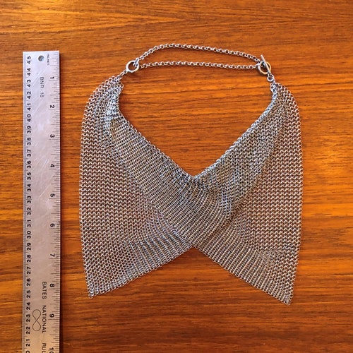 Arumi Papillon, tie inspired jewelry, unique chain mail choker, stainless steel butterfly necklace, shops collar jewelry, industrial jewelry