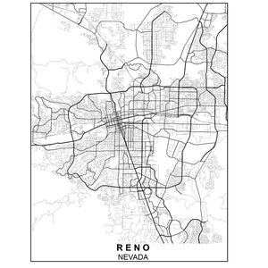 Mappa di Reno Nevada, Mappa del Nevada, Mappa di Reno, Nevada Art, Stampabile, Mappa USA, Mappa digitale, Reno, Nevada, Mappa della città, Mappa della città natale, Mappa personalizzata