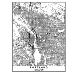 Portland Oregon Map, Portland Map, Portland, Oregon Map, Oregon, USA Map, Printable, Custom Map, City Map, Digital Print, Portland Oregon