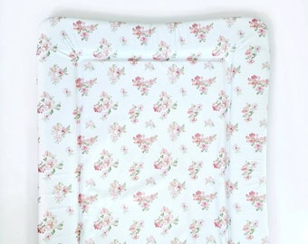 Rose Blossom Pink Floral Deluxe Baby Girls Changing Mat | Nursery Decor