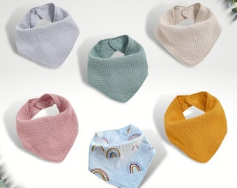 Organic Cotton Muslin Super Soft Unisex Baby Boy Girl Bandana Dribble Bib Gender Neutral Baby Shower Gift