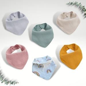 Biologische katoenen mousseline superzachte unisex babyjongen meisje bandana dribbelslabbetje genderneutraal kraamcadeau