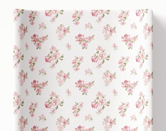 Rose Blossom Floral Flower Luxury Baby Anti Roll Wedge Changing Mat | Nursery Decor | Baby Girl Newborn Shower Gift