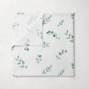 Foglie di eucalipto botanico lusso super morbido 60 x 60 cm bambù unisex bambino ragazzo ragazza mussola quadrato panno ruttino doccia regalo
