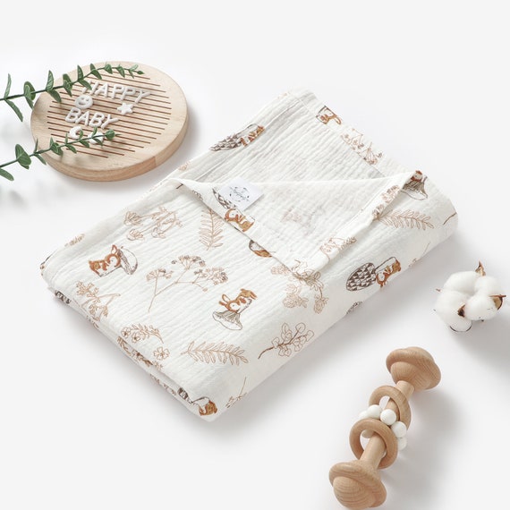 Woodland Squirrel Large Super Soft Organic Cotton Unisex Baby