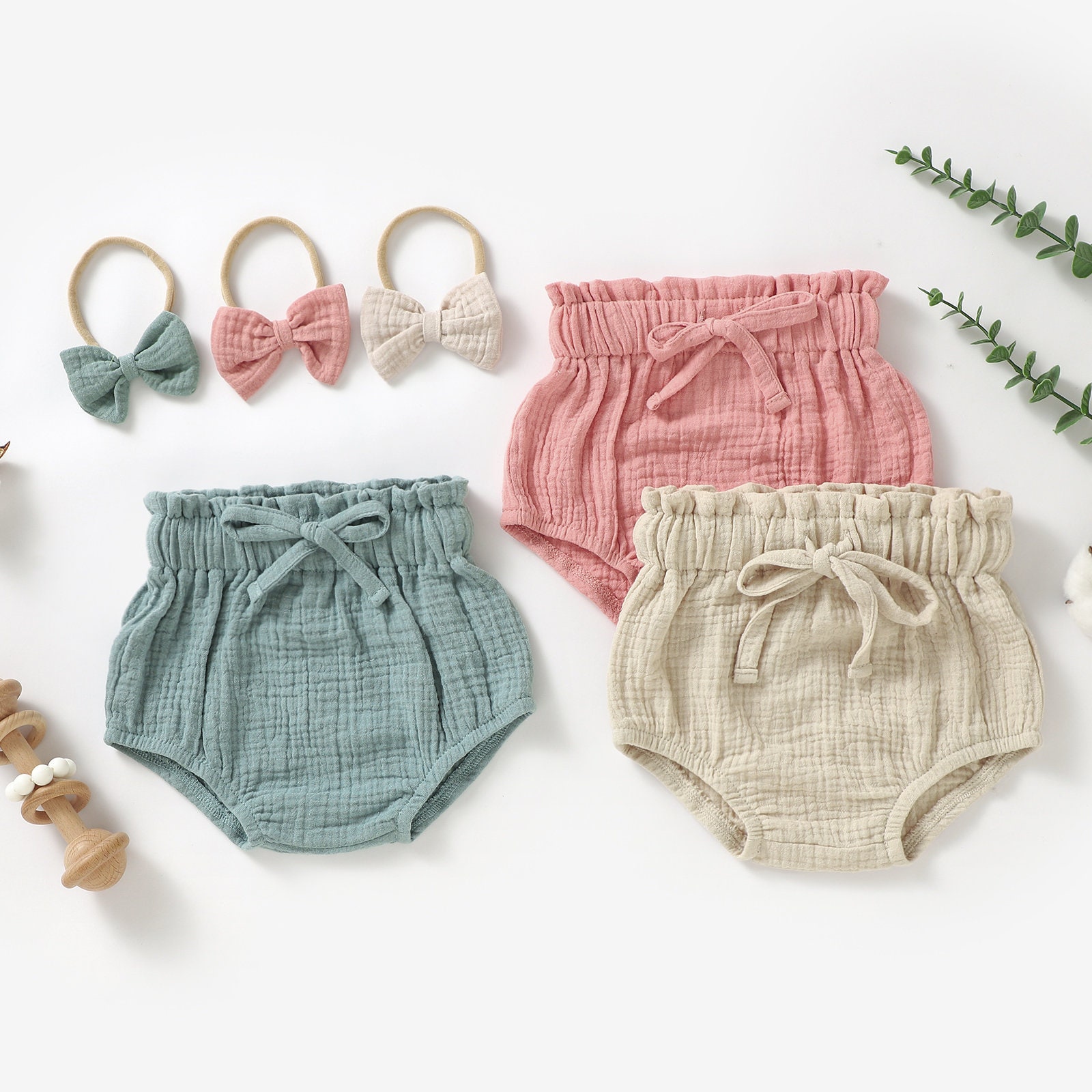 CHICTRY Bimba Bloomer Con Balze Bimbina Mutandine Carine Tinta Unita Pantaloncini Casual Con Bowknot Slip In Cotone Copripannolino Neonate Tipo A 12-18 Mesi - 5