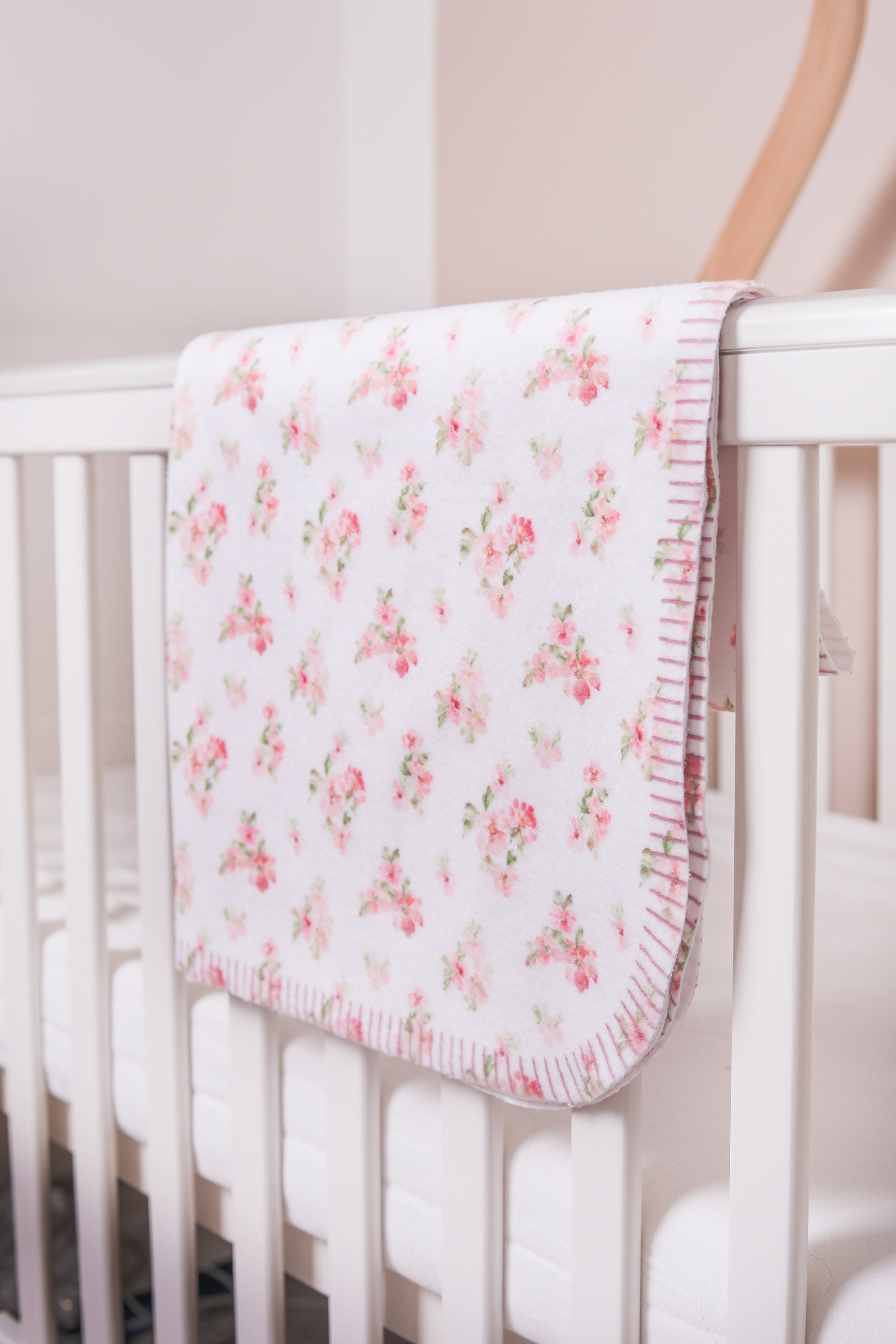 Super Soft Rose Blossom Floral Flower Polar Fleece Blanket Baby Girl Shower Gift