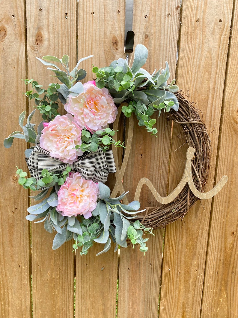 Spring Wreath, Summer Wreath, Year Round Wreath, Farmhouse Country Wreath for Front Door, House Warming Gift, Valentines Day Easter Wreath image 3