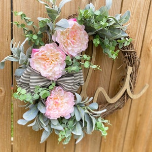 Spring Wreath, Summer Wreath, Year Round Wreath, Farmhouse Country Wreath for Front Door, House Warming Gift, Valentines Day Easter Wreath image 5