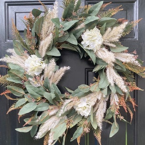 Every Day Wreath, Year Round Wreath, Farmhouse Rustic Country Wreath Decor, Neutral Rustic Front Door Fall Summer Wreath, Mantle Door Wreath