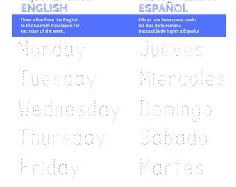 Engelse en Spaanse dagen van de week