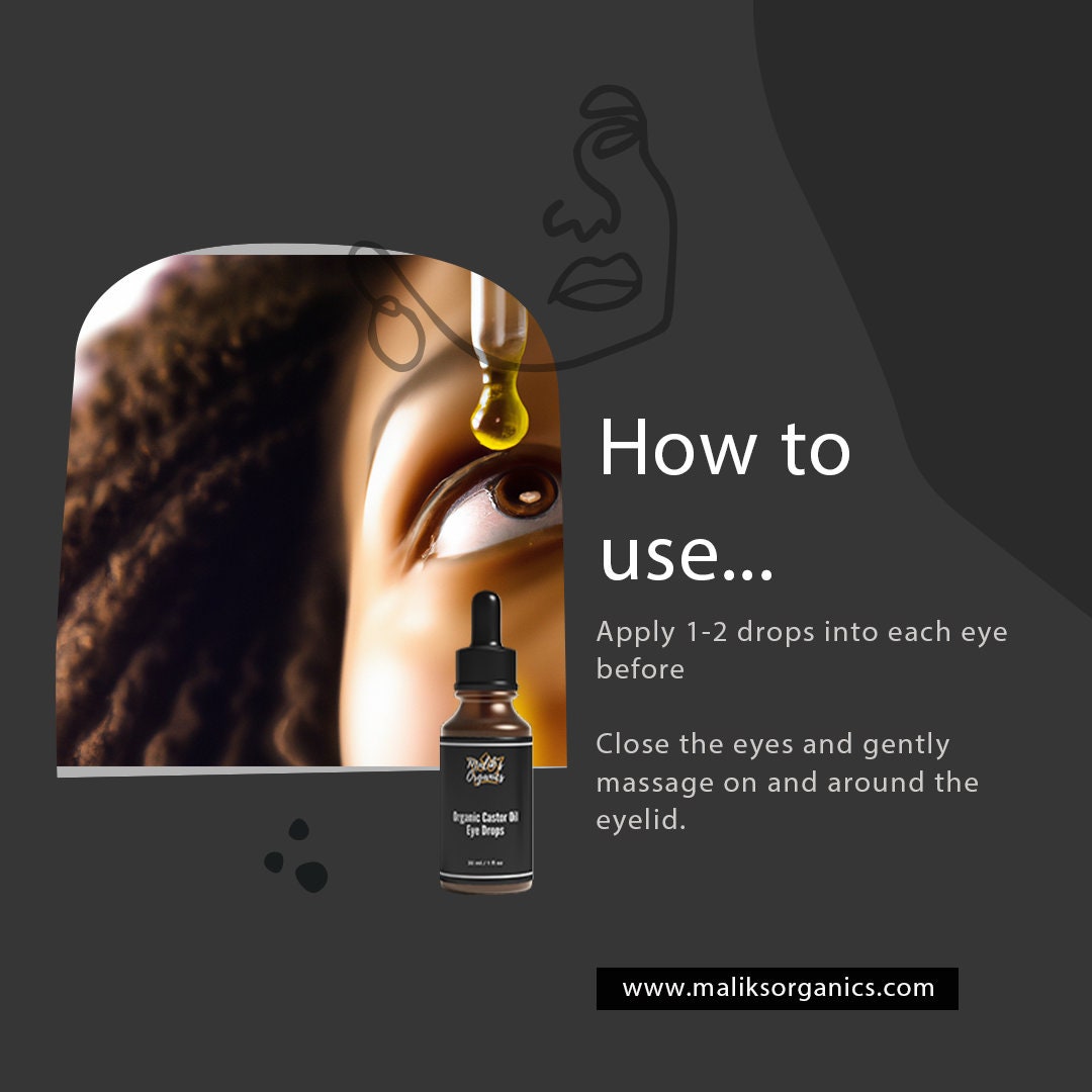 Maliks Organics Castor Oil Eye Drops Organic Coldpressed Etsy