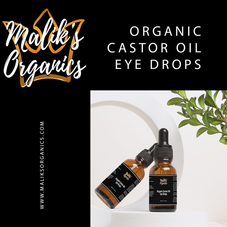 Maliks Organics Castor Oil Eye Drops, Organic Coldpressed Castor Oil