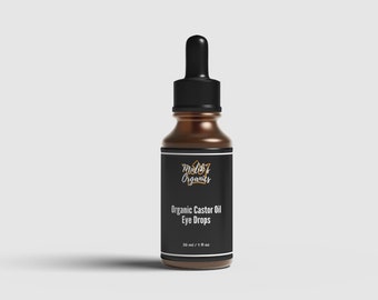 Malik’s Organics Castor Oil Eye Drops, Organic Cold-Pressed Castor Oil to Soothe Dry, Red, Irritated & Itchy Eye Conditions, Glass Bottle