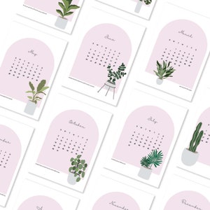 2022 Yearly Planner - Instant Download - Plant theme - Includes unique illustrations & quotes for each month