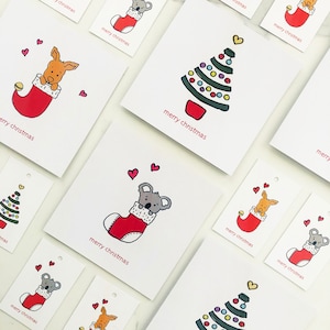 Pack de Noël australien - 3 cartes et 3 tags