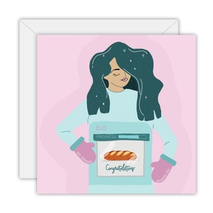 You have a bun in the oven - new baby - Greeting Card
